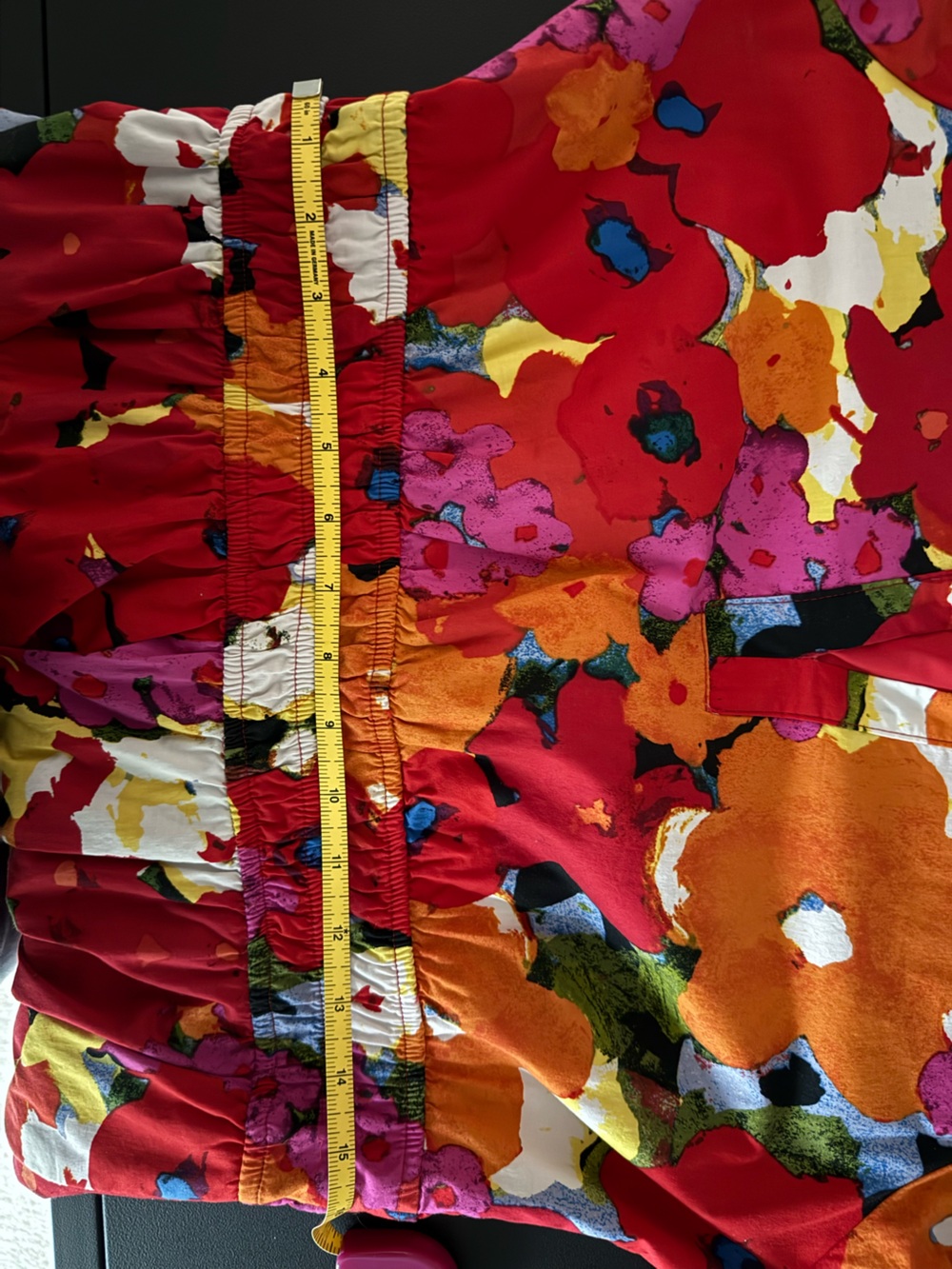 Maggy London Red Floral Maxi Dress with Orange & Pink Accents - Picture 5 of 9